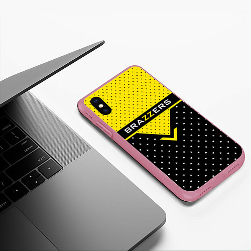 Чехол iPhone XS Max матовый Brazzers Style / 3D-Малиновый – фото 3