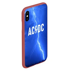 Чехол iPhone XS Max матовый AC/DC: Lightning, цвет: 3D-красный — фото 2