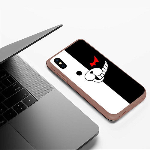 Чехол iPhone XS Max матовый Monokuma / 3D-Коричневый – фото 3