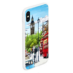 Чехол iPhone XS Max матовый Улицы Лондона -Big Ben, цвет: 3D-белый — фото 2