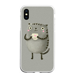 Чехол iPhone XS Max матовый Cat Love Kill, цвет: 3D-белый