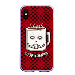 Чехол iPhone XS Max матовый Good Morning, цвет: 3D-сиреневый