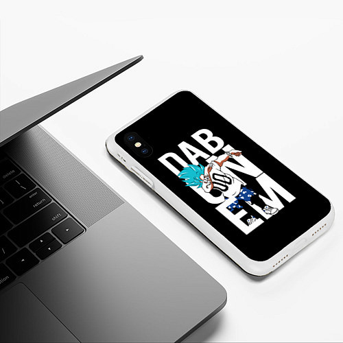 Чехол iPhone XS Max матовый Super God Dab / 3D-Белый – фото 3