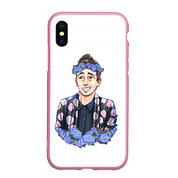 Чехол iPhone XS Max матовый Twenty One Pilots: Blue Guy, цвет: 3D-розовый