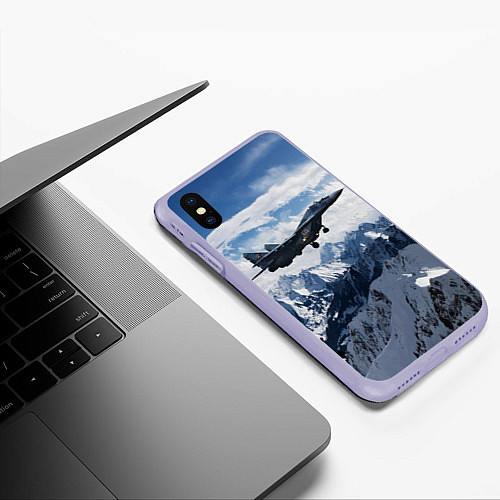 Чехол iPhone XS Max матовый Космические войска 10 / 3D-Светло-сиреневый – фото 3