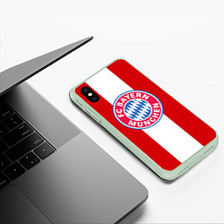 Чехол iPhone XS Max матовый Bayern FC: Red line, цвет: 3D-салатовый — фото 2