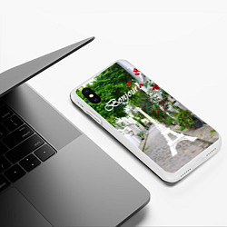 Чехол iPhone XS Max матовый Bonjour Paris, цвет: 3D-белый — фото 2