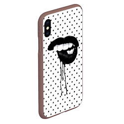 Чехол iPhone XS Max матовый Black Lips, цвет: 3D-коричневый — фото 2