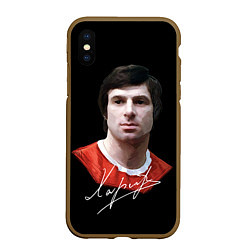 Чехол iPhone XS Max матовый Харламов, цвет: 3D-коричневый