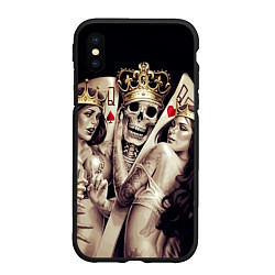 Чехол iPhone XS Max матовый Poker Skull, цвет: 3D-черный