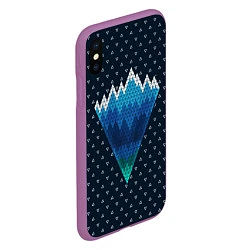 Чехол iPhone XS Max матовый Геометрические горы, цвет: 3D-фиолетовый — фото 2