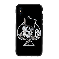 Чехол iPhone XS Max матовый Скелетон, цвет: 3D-черный