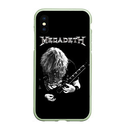Чехол iPhone XS Max матовый Dave Mustaine, цвет: 3D-салатовый