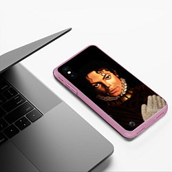 Чехол iPhone XS Max матовый Король Майкл Джексон, цвет: 3D-розовый — фото 2