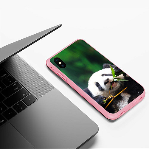 Чехол iPhone XS Max матовый Панда на ветке / 3D-Баблгам – фото 3