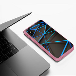 Чехол iPhone XS Max матовый Текстура, цвет: 3D-малиновый — фото 2