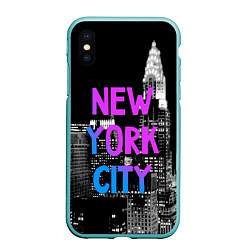 Чехол iPhone XS Max матовый Flur NYC, цвет: 3D-мятный