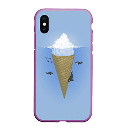 Чехол iPhone XS Max матовый Мороженое, цвет: 3D-фиолетовый