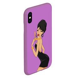 Чехол iPhone XS Max матовый LADY BARBER, цвет: 3D-фиолетовый — фото 2