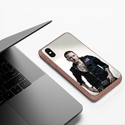 Чехол iPhone XS Max матовый Честер Беннингтон, цвет: 3D-коричневый — фото 2