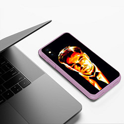 Чехол iPhone XS Max матовый Леонардо Ди Каприо, цвет: 3D-сиреневый — фото 2