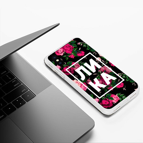 Чехол iPhone XS Max матовый Лика / 3D-Белый – фото 3