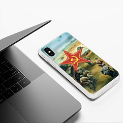 Чехол iPhone XS Max матовый Наступление советской армии, цвет: 3D-белый — фото 2