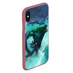 Чехол iPhone XS Max матовый Tidehunter: Water Rage, цвет: 3D-малиновый — фото 2