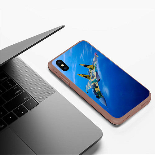 Чехол iPhone XS Max матовый Су 35 / 3D-Коричневый – фото 3