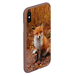 Чехол iPhone XS Max матовый Осенняя лиса, цвет: 3D-коричневый — фото 2