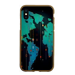 Чехол iPhone XS Max матовый Digital world, цвет: 3D-коричневый