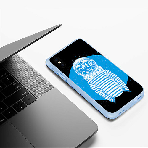 Чехол iPhone XS Max матовый Defy gravity / 3D-Голубой – фото 3