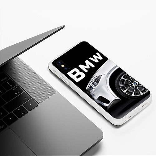 Чехол iPhone XS Max матовый BMW: White Style / 3D-Белый – фото 3