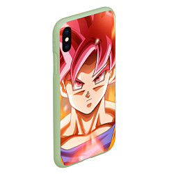 Чехол iPhone XS Max матовый DBZ: Super Goku, цвет: 3D-салатовый — фото 2