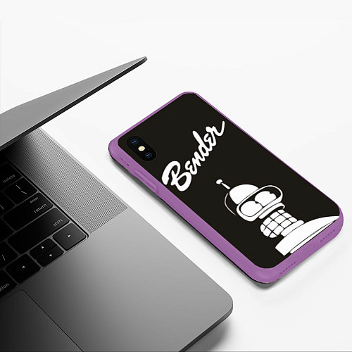 Чехол iPhone XS Max матовый Bender Retro / 3D-Фиолетовый – фото 3