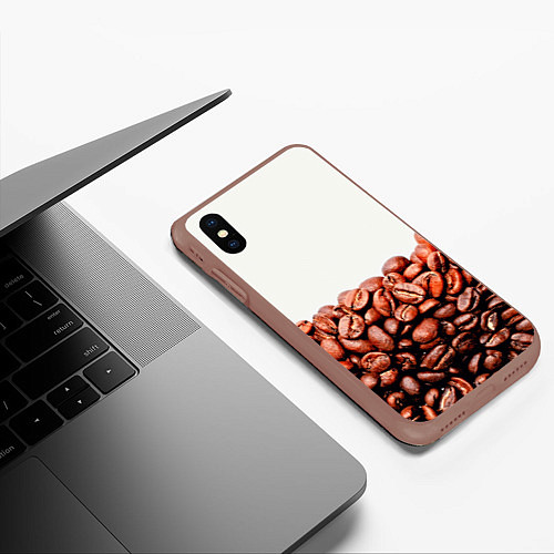 Чехол iPhone XS Max матовый Coffee / 3D-Коричневый – фото 3