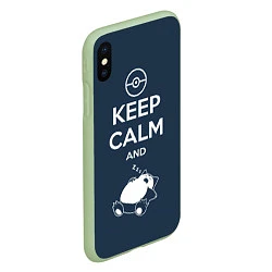 Чехол iPhone XS Max матовый Keep Calm & Squirtle, цвет: 3D-салатовый — фото 2