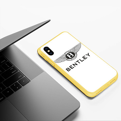 Чехол iPhone XS Max матовый Bentley / 3D-Желтый – фото 3