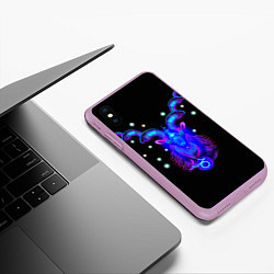 Чехол iPhone XS Max матовый Космический Козерог, цвет: 3D-сиреневый — фото 2
