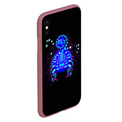 Чехол iPhone XS Max матовый Космический Скорпион, цвет: 3D-малиновый — фото 2