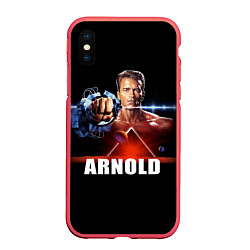 Чехол iPhone XS Max матовый Iron Arnold, цвет: 3D-красный