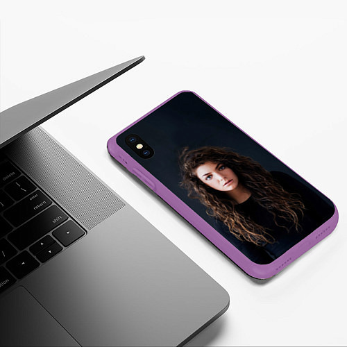 Чехол iPhone XS Max матовый Lorde / 3D-Фиолетовый – фото 3