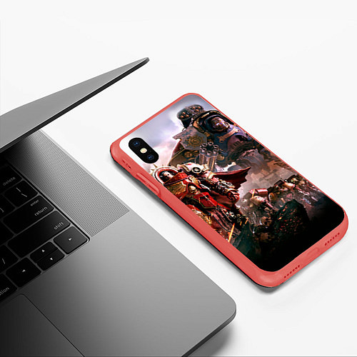 Чехол iPhone XS Max матовый Warhammer 40k: Angelos / 3D-Красный – фото 3