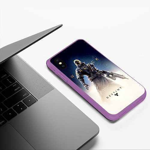 Чехол iPhone XS Max матовый Destiny: Warlock / 3D-Фиолетовый – фото 3