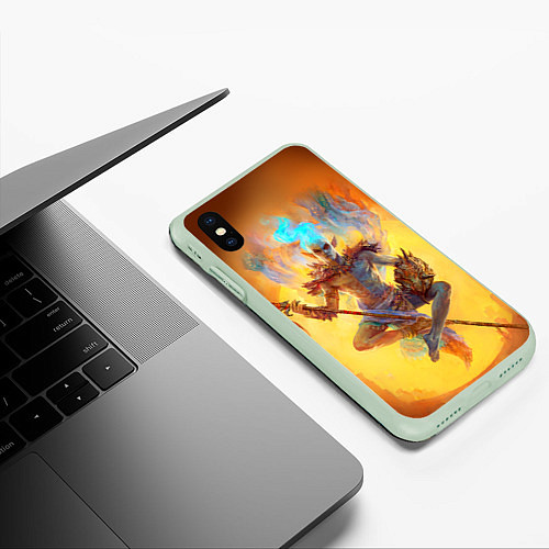 Чехол iPhone XS Max матовый Вивек / 3D-Салатовый – фото 3