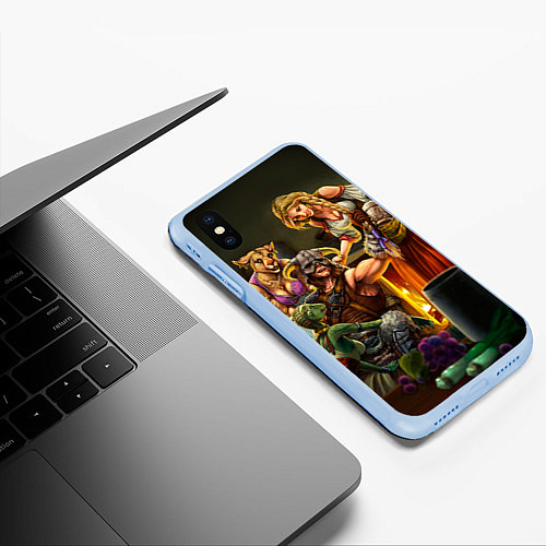 Чехол iPhone XS Max матовый Аргонианская дева / 3D-Голубой – фото 3