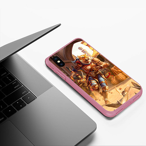 Чехол iPhone XS Max матовый TES 5 / 3D-Малиновый – фото 3