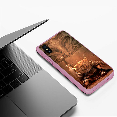Чехол iPhone XS Max матовый Довакин / 3D-Розовый – фото 3