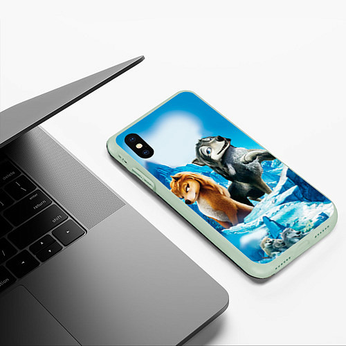 Чехол iPhone XS Max матовый Альфа и Омега 8 / 3D-Салатовый – фото 3