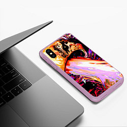 Чехол iPhone XS Max матовый Абстракция, цвет: 3D-сиреневый — фото 2